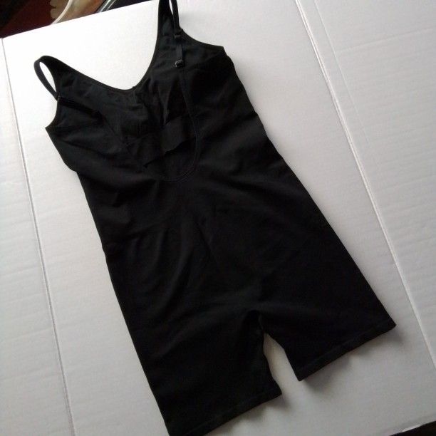 Women's Pink Active Wear Seamless Black Workout Bodysuit - Size L