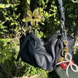 Coach Parker black pleated leather/ shoulder bag /coach bag 13442