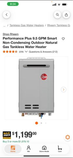 Rheem Performance Plus 9.5 GPM Tankless Water Heater