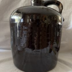 Antique Stoneware Jug – 1 Gallon Brown Glazed