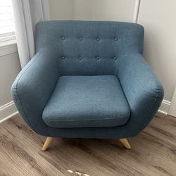 Blue Fabric Armchair - Mint Condition