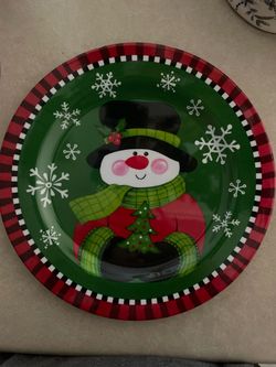 Christmas Snowman Decorative Plate