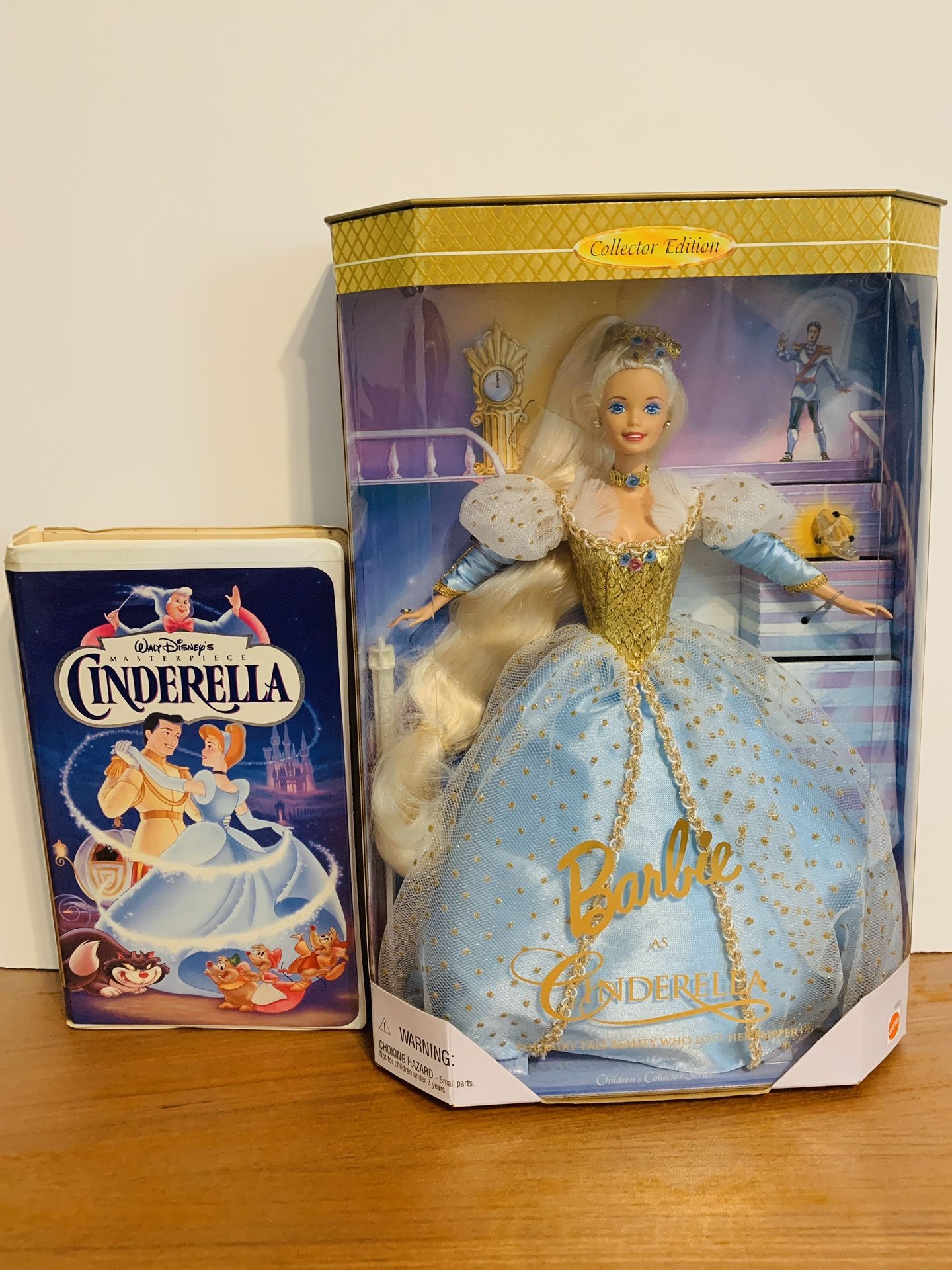 Vintage- Cinderella Barbie Doll-1996 and VHS Video -1995