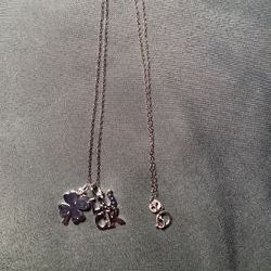 Sterling Silver Necklace - Luck & Shamrock Charms
