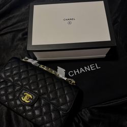 Black Caviar Chanel Double Flap Crossbody 