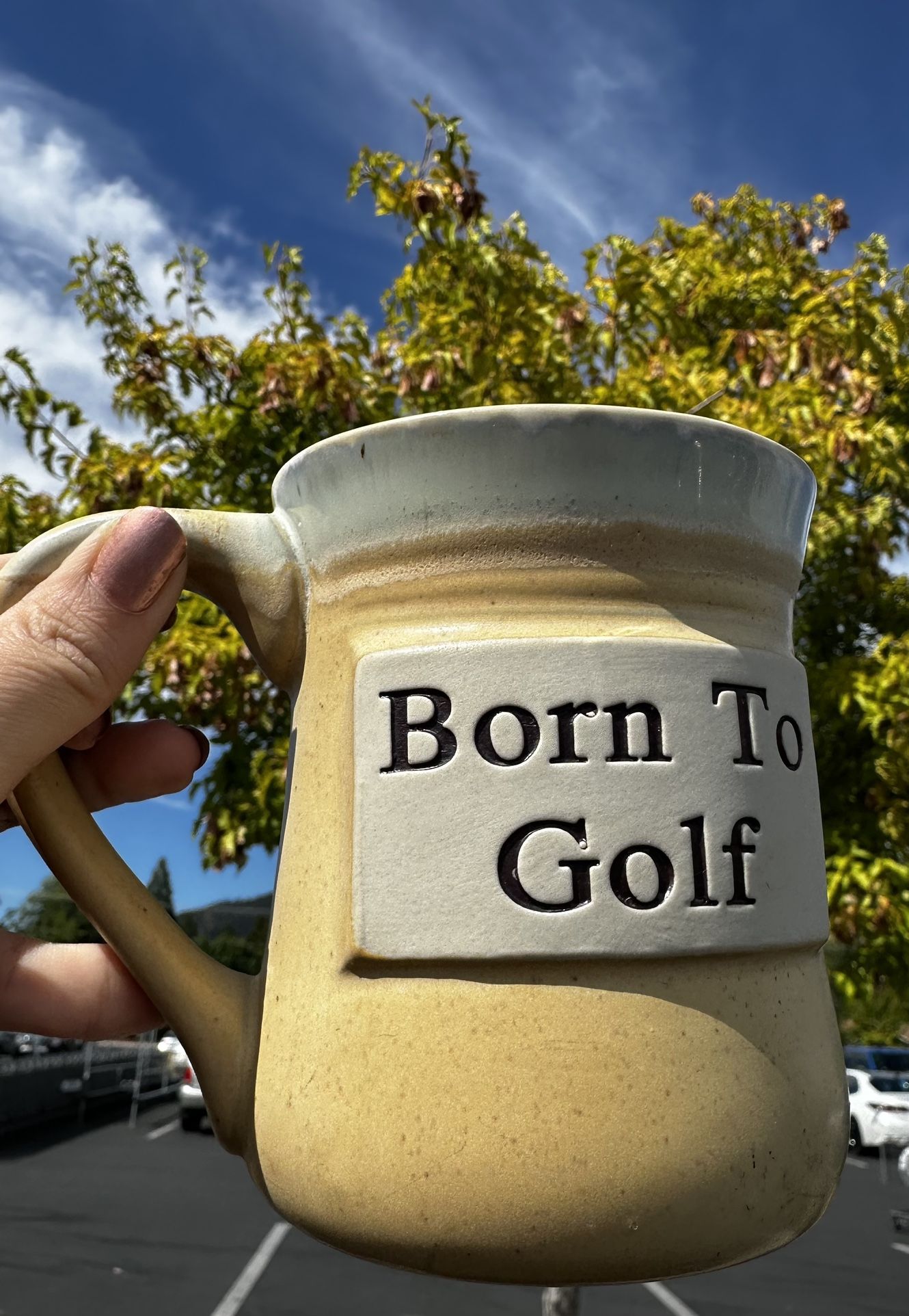 Born To Golf Pottery Coffee Mug Cup Gift