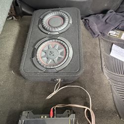 Selling Two kicker  6.7 Subwoofers Boxes With Kicker Amp 