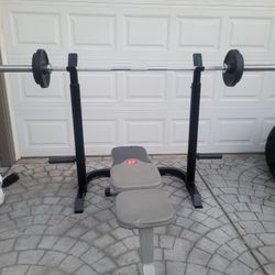 squat Bench Press Rack bar n weights