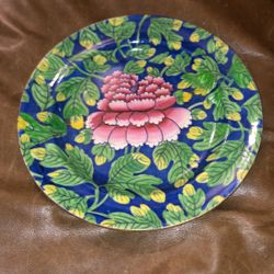 Antique 8 inch Floral plate repaired