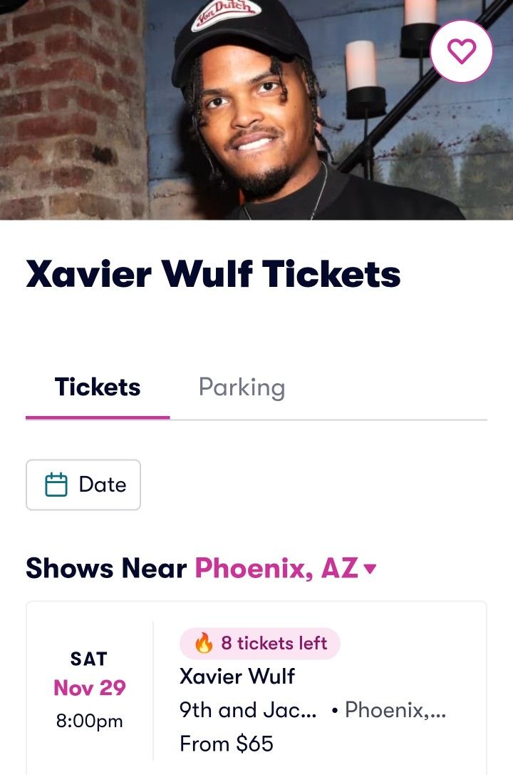 2 Tickets To Xavier Wulf