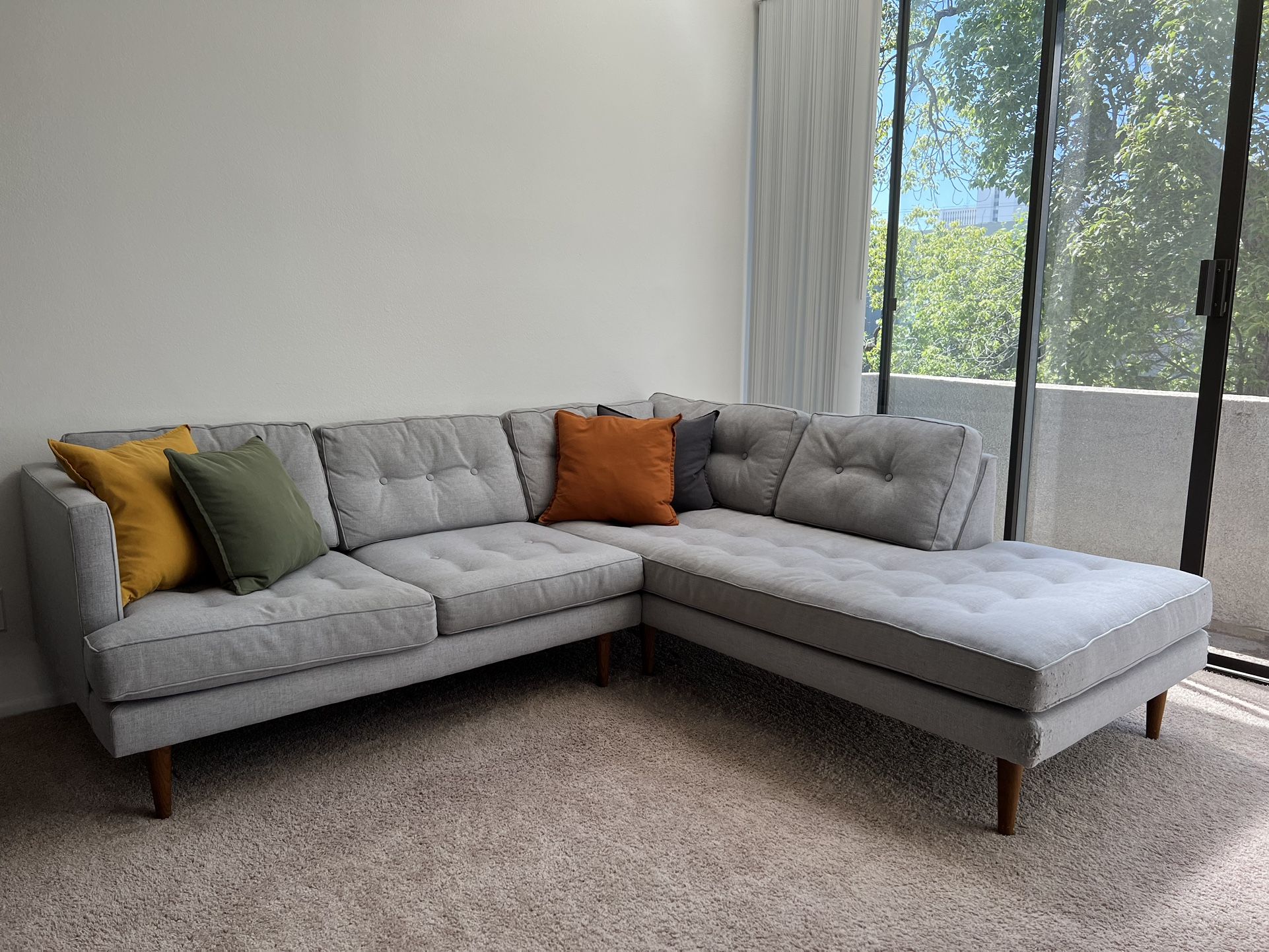 West Elm Peggy Mid-Century L-Shaped Sectional Couch