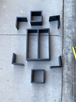 Black Floating Wall Shelf Set