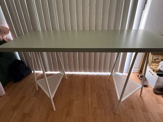Sage green ikea desk with legs