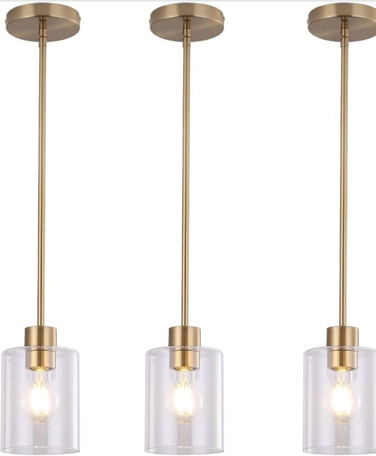 Brass Pendant Lights 3 Pack 