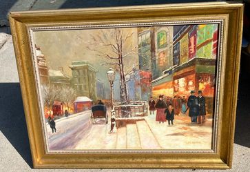 Antique oil painting signed