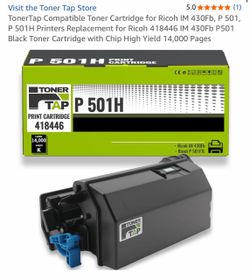 TonerTap Compatible Toner Cartridge for Ricoh IM 430Fb, P 501, P 501H Printers Replacement for Ricoh 418446 IM 430Fb P501 Black Toner Cartridge with C