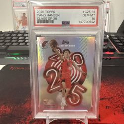 2025-26 Topps - Class of '25 Yang Hansen #C25-16 (RC) SSP PSA 10