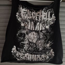 Full Of Hell Band T-shirt Cropped Size Medium