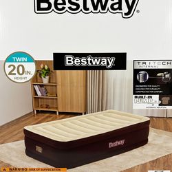 Bestway Tritech Twin 20” Air Mattress with Built-in Pump