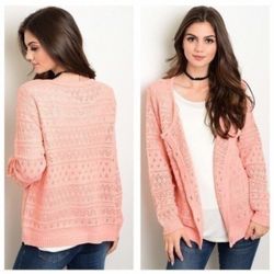 Brand New Small Peach Knit Cardigan 