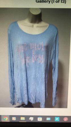 Gaiam Harmony Long Sleeve Tee Yoga Women's Extra Large "Give More Take Less"