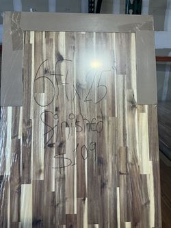 6 ft. L x 25 in. D Unfinished Acacia Butcher Block Countertop With Standard Edge $109  Luke’s liquidations warehouse Address:  2434 N Forsyth Rd, Suit