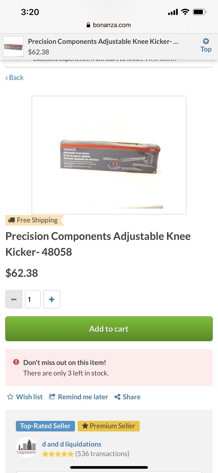 New Precision Knee kicker Carpet Install Tool