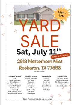 Yard sale 7/11/26