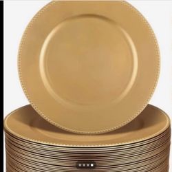 170 pcs gold plastic charger plates