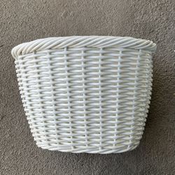 White Woven Bicycle Basket