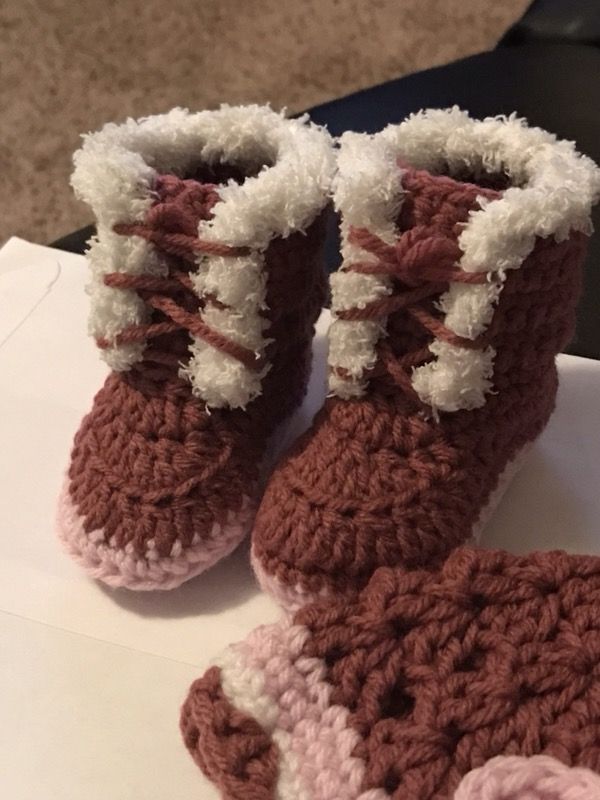 Baby hat boot set crochet