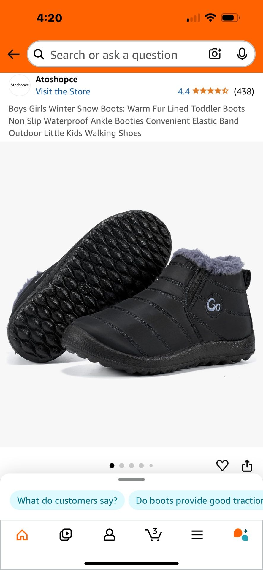 New Boys/girls Winter Snow Boots.