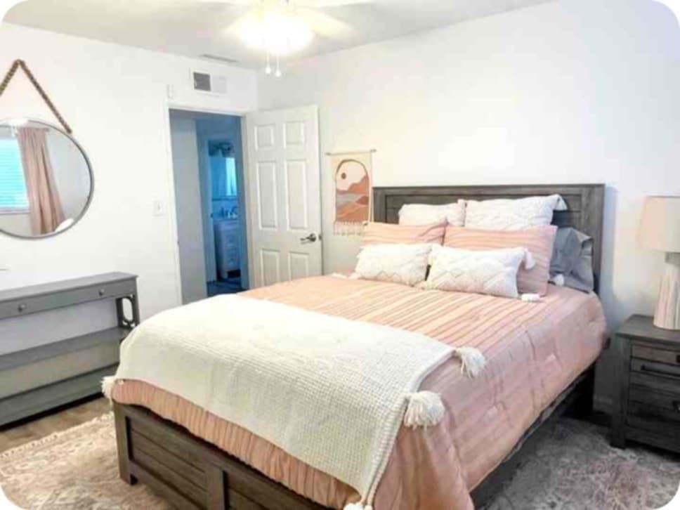 Queen Sized Bed Include Frame, Night Stand