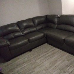 Charcoal Gray Three Piece Living Roomset , Black & silver TV Stand Glass