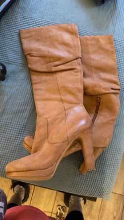Jessica Simpson size 6 Tan Leather Knee-High Heeled Boots