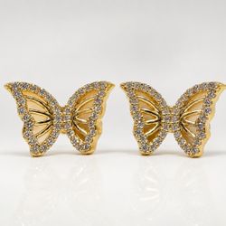 ARETES DISEÑO DE MARIPOSA 14K