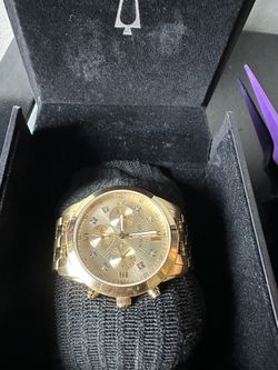 Bulova Gold Watch W/ Diamonds