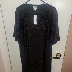 Women's 2XL Black Sequined Dress New w/Tags