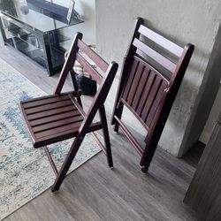 World Market Wood Folding Chairs (2)