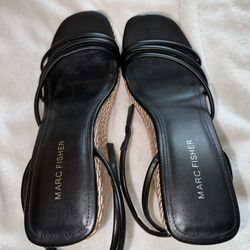 Marc Fisher Size 9M Black Strappy Espradrilles