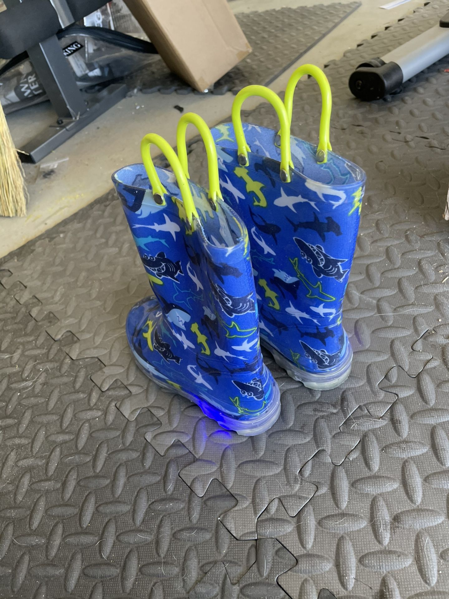 Light Up Shark Rubber Rain Boots