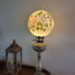 vintage, solid brass banquet lamp 
