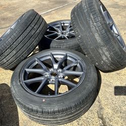 FREE INSTALL  18” Original Tesla Model 3 wheels aero rims Michelin AS tires 235/45r18 55% 
