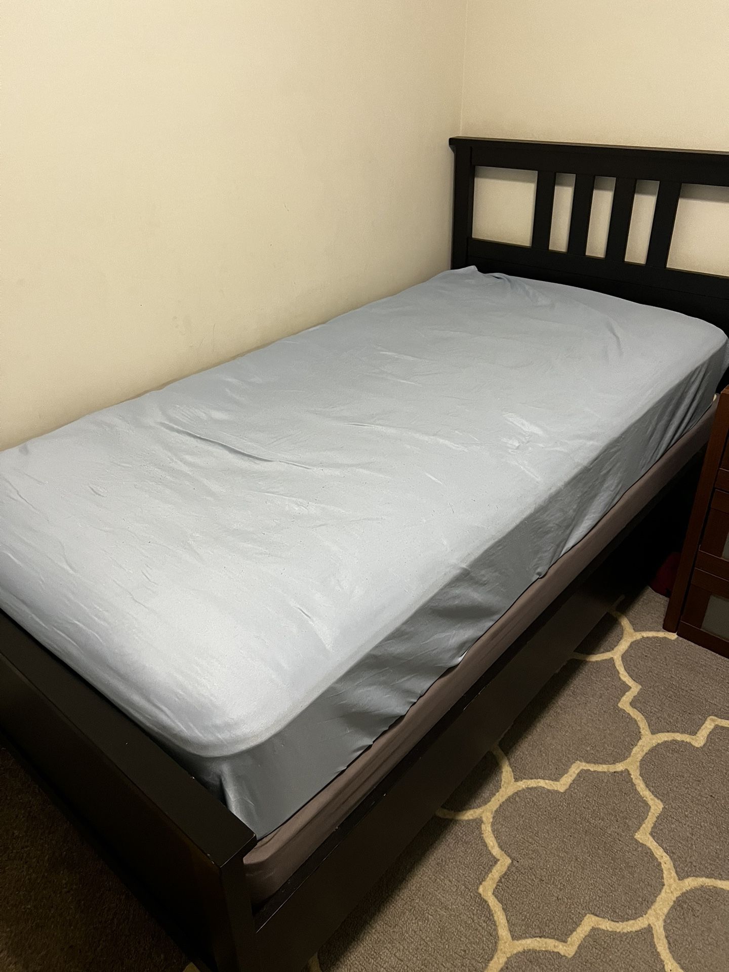 IKEA Twin Single Bed. Like New Mattress And Box Spring