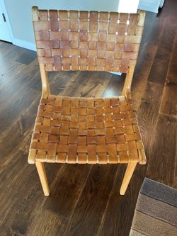 Cayho Woven Leather Dining Chair — set of EIGHT
