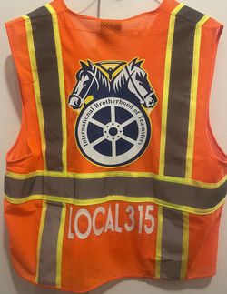 Hi Visibility Work Safety Vest. Custom Teamstersp, Add Local #