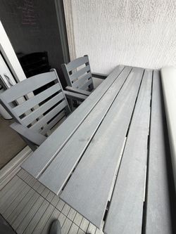 SERWALL 3-Piece HDPE Outdoor Bar Set – Gray