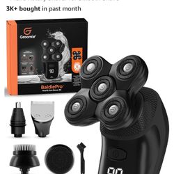 Groomie Cordless Bald Head Shavers for Men, BaldiePro Head Grooming Kit - Ergonomic & Waterproof Head Shavers for Bald Men - Electric Hair Shaver & He