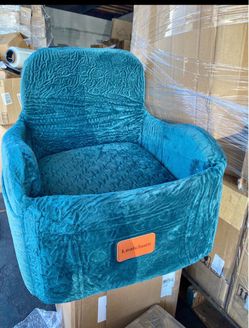 Lealchum Teal Velvet Pet Car Seat