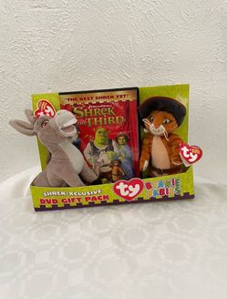 Dreamworks "Shrek The Third" DVD Ty Beanie Babies Set